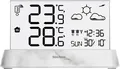 technoline WS 6782 Funkwetterstation (inkl. Außensender, mit Stationsbasis in Marmor-Optik und durchsichtigen Display)