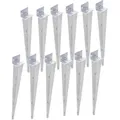 Set Einschlag-Bodenhülse L 40 x 500 mm Pfostenträger Einschlaghülse Feuerverzink 12 Stück - Silber