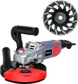 FANZWORK Betonschleifer Betonfräse 2000W Set mit 180mm Diamantschleiftopf und Absaughaube