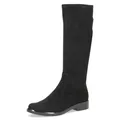 Schlupfstiefel, Blockabsatz, Langschaftstiefel in klassischer Linie, XS Schaft, Gr. 40, schwarz