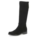 CAPRICE Damen Hohe Stiefel ohne Absatz Kniehoch Vegan, Schwarz (Black Stretch), 40 EU