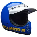 Bell Moto-3 Classic Motocross Helm, weiss-blau-gelb, Größe S für Männer