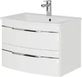 Saphir Waschtisch Serie 7045 Mineralmarmor-Waschtisch und Unterschrank, 71,5 cm breit, Waschplatz mit 2 Schubladen, Badmöbel Set mit Waschtisch