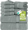 8 teilig Handtücher Set aus Baumwolle mit Aufhänger  2 Badetuch, 2 Handtüche...