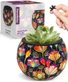 PieceRelax 3D Puzzle Blumentopf – Colorful Poppies | 80 Kunststoffteile | DIY-Pflanztopf zum Selbstbauen | Entspannendes Geschenk für Pflanzenliebhaber | Geschenkidee zum Muttertag [K1118]