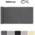 Sekey Balkonsichtschutz Polyester Blickdichte Windschutz Reißfest Anthrazit 75x400cm