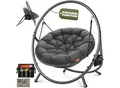 KESSER® Hängesessel mit Gestell BALI Hängeschaukel Hängestuhl bis 150kg für Indoor und Outdoor + Kissen & Seitentasche Hängekorb Stahlgestell & Schaumstoff Sitzpolster ideal für Wohnzimmer & Garten