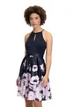 Vera Mont Damen Cocktailkleid mit Blumenprint Dark Blue/Rosé,38