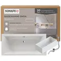 Schulte Badewanne Rechteck Onda, 190x80 cm Sanitäracryl Weiß Komplett-Set mit Wannenträger und Ablauf weiß 80 cm x 190 cm