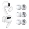 3 Paar Ersatz-Ohrstöpsel für AirPods Pro Gen 1 & 2 von MMOBIEL - Anti-Rutsch Silikon Ohrstöpsel Spitzen mit Geräuschreduzierungsloch, Tragbare Aufbewahrungsbox und Passt in Ladehülle - S – Weiß
