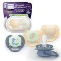 Philips Avent Ultra Soft Schnuller für Tag und Nacht – kiefergerecht, für Babys 6–18 Monate, leuchtet im Dunklen, symmetrische Form aus weichem Silikon, BPA-frei, 4er-Pack, SCF094/10