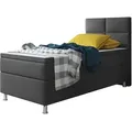 Boxspringbett - anthrazit - mit Topper - H3 - 90x200 cm