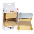 Rechteckige GOLDENE Cupcake-Förmchen 80x50x32 mm DECORA 20 Stk