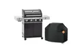 RÖSLE Gasgrill RÖSLE BBQ Gasgrill Videro G4-S Vario+ Schwarz mit Schutzhaube XL