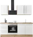 KOCHSTATION Küchenzeile KS-Florida mit 38mm starker Arbeitsplatte, Breite 210 cm, wahlweise mit E-Geräten, Soft-Close-Funktion