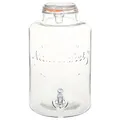 vidaXL Wasserspender XXL mit Zapfhahn Vintage Getränkespender Saftspender Dispenser Wasser Cocktail Spender Glas Behälter Transparent 8L Glas