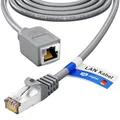 HB-DIGITAL 0,5m LAN Kabel Rohkabel CAT 7 Verlängerung für Ethernet Netzwerkkabel RJ45 Stecker auf RJ45 Buchse 10 Gbit/s S/FTP Kupfer PIMF - Grau