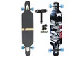 FunTomia Longboard Longboard in 3 Flex Stufen Camber Ahornholz + T-Tool mit LED Rollen, Camber Twin Tip