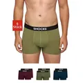 SNOCKS Boxershorts Enge Pants Herren Unterhose (6-St) aus Bio-Baumwolle, ohne kratzenden Zettel blau|rot L