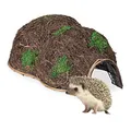 Relaxdays Igelhaus, Stroh, Igelhotel ohne Boden, Winterquartier für Igel im Garten, HBT: 21 x 32 x 48 cm, Igelbau, braun