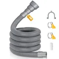 Cozary Waschmaschinenschlauch Verlängerung, 2M Universal Ablaufschlauch Verlängerung inkl Schlauchverbinder und Schlauchschellen, U Bügel, für Waschmaschine Geschirrspüler