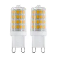 EGLO G9 Stiftsockel LED Lampe 2er-Set, Stiftsockellampe, 2 Steckbirnen, je 3 Watt (entspricht 30 Watt), 320 Lumen, Leuchtmittel Maiskolben warmweiß, 3000 K, Glühbirne Pin Ø 1,6 cm