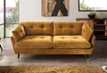 2,5-Sitzer TRENDS BY HG "Japan", gelb (senf), B:206cm H:84cm T:89cm, Sofas, 2 5-Sitzer, mit Fuß in Holz-Metallkombination, frei im Raum stellbar