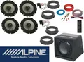 Alpine passend für VW Golf 6 VI ab 2008 Komplett Lautsprecher Subwoofer Set Tür Vorn Hinten