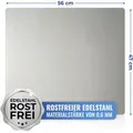 Maximex Wandblende Edelstahl, Spritzschutz, Silber Matt, Edelstahl Rostfrei Matt - Silber Matt