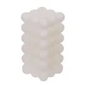 Kerze Echtwachskerze Stumpenkerze Bubble Weiß Wohndekoration Weihnachten Geburtstag Echtwachs Formkerze 6 x 12 cm