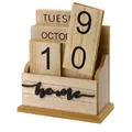 Ewiger Kalender aus Holzblock für den Schreibtisch, Monats und WochenDatumsan...