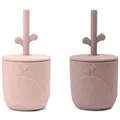 Peekaboo Strohhalmbecher 2er-Pack Wally Rosa