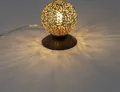 Tischlampe - Goldgelb - Braun - Stahl - H 13 cm
