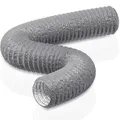 HG Power 150mm Abluftschlauch, 5m Flexibel PVC Alurohr Lüftungsschlauch Schallgedämmter Alu Flex-Schlauch Abluftrohr für Wachstumszelt Trockner Mobile Klimaanlage Abluftventilator, Grau