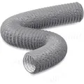 Abluftschlauch, 5m, 150mm, PVC, Aluminium, Lüftung, Trockner, Klimaanlage, Grau