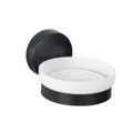 WENKO Seifenschale Pavia Static-Loc® Plus, schwarz – Maße (B x H x T): 10 x 6,5