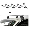 4x Fahrradträger SAGITTAR + Dachträger K1 MEDIUM kompatibel mit für Alfa Romeo Giulietta (5Türer) ab 10