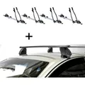 4x Fahrradträger SAGITTAR + Dachträger K1 MEDIUM kompatibel mit für Alfa Romeo Giulietta (5Türer) ab 10