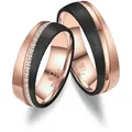 Partnerring MARRYA "Carbon Ringe Trauringe Eheringe Partnerringe" Gr. 54, rosa (herren ring, schwarz, rosé), Fingerringe, Damen, 54, Carbon