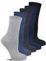Frostfighter Damen Thermosocken ohne Gummi (6x Paar) Wintersocken Baumwolle Ski Vollfrottee Innenfutter (Bunt 2, 35-38)