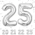 Geburtstag zahlen luftballon 25 jahre | Folienballon Sliber Folienballon in 4...