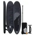 Stand Up Paddle-Board MAONA Schwarz SUP Board Komplettset 308 cm Länge Alu-Paddel Luftpumpe Tragetasche 120 kg - Schwarz