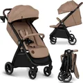 Lionelo Kinder-Buggy Ingrid bis 22 kg von 6 Monaten bis 4 Jahren Große 360° schwenkbare Räder - Beige Sand
