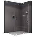 BERNSTEIN Walk In Dusche mit Schiebetür 140cm NT101 Klarglas 8mm ESG Sicherheitsglas Nano Beschichtung Duschabtrennung Duschwand Duschtrennwand Echtglas-Dusche