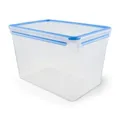EMSA Clip & Close Frischhaltedose, rechteckig, 10,6 L, Maxiformat, Aufbewahrungsbox, 100 Prozent dicht, spülmaschinen-, gefrier-, mikrowellenfest, Transparent, Blau, Made in Germany, 508549
