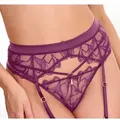 LASCANA Strapsgürtel, aus leicht transparenter Spitze mit hübschen Glitzerdetails rot 40/42