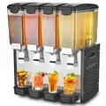 VEVOR kommerzieller Getränkespender mit 4 Tanks, Saftspender 10 L (pro Tank), 430 W Edelstahl Eistee-Getränkeautomat mit 7_12 °C Kühltemperatur,