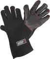 Weber Leder Grillhandschuhe, 1 Paar, extrem hitzebeständig, weich und sicher, aus Premium Leder mit roter Naht - Schwarz (17896)