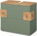 Waschbeckenunterschrank Vicco Eden Grün 70 x 64.5 cm mit 2 Schubladen, Model 59755