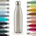 Blumtal Trinkflasche 350 ml Edelstahl - auslaufsichere Isolierflasche - BPA-freie Trinkflasche kalt & warm - doppelwandige Insulated Bottle - rostbeständige Isolierflasche Stainless Steel - Silber